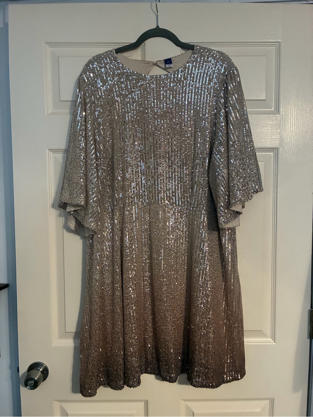 Old Navy Sequin A-Line Dress in Champagne